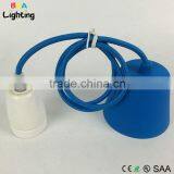 Simple E26 Ceramic Suspension Lamp With Fabric Wire thumbnail-5