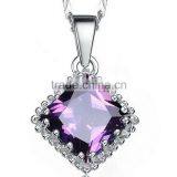 Sterling Silver 925 Jewelry CZ Silver Chain Necklaces Purple Gemstone Top Level Latest High Quality Cubic Zirconia Gemstone thumbnail-5