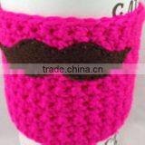 efan hand knitted crochet coffee-cup sleeve