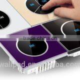 Wholesaler Wallpad Black Tempered Glass 110~250V 4 Gang 1 Way Touch Light Switch thumbnail-2