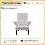 Polished White Colour Base Upholstered Chair for Sale at Considerable Price thumbnail-2