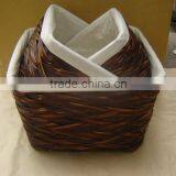 Bamboo Storage Basket With Fabric
