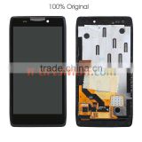 100% Original OEM Display For MOTOROLA XT-925 LCD Screen With Touch Digitizer and Front Frame Housing Plate Assembly