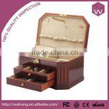 Elegant Wooden Jewelry Box White Mirrored Design Jewelry Cosmetic Box thumbnail-4