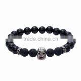 24k Gold Plated Helmet Spartan Warrior Custom Charm Beaded Bracelet for Men thumbnail-4