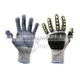 Grey Anti-cut Work Gloves with PVC Dot on Palm