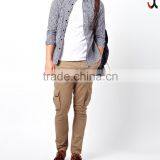 2015 Khaki Wholesale Mens Cargo Pants With Side Pockets JXH022 thumbnail-1