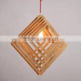 Nordic Creative Brief Wooden Pendant Lamps Square Shape Living Room Bedroom Lighting Fixtures Holiday Living Christmas Lights thumbnail-2