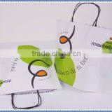 Small Size Fashionable Style White Kraft Paper Bag With Black Twisted Patch Handle for Gift thumbnail-3