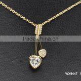 Double Arrow Hearts With AAA Cubic Zirconia Pendant Necklace Good Jewelry thumbnail-6