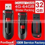 100% Real Capacity Brand Cruzer Glide 32GB CZ60 64GB USB Flash Drive Key 4G 8G 16GB 64GB Blister Packing Wholesale OEM