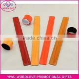 Silkscreen Reflective PVC Slap Band Wide Bracelets For Promotion thumbnail-6