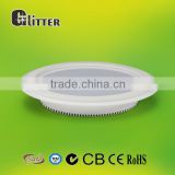 CE/ROHS cerfified 18w led round ceiling panel lighting,cut size 180mm ,80lm/w, ra80,AL+Glass, 5 years warranty