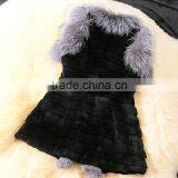 Factory Price Koreal Style Long Silver Fox Fur Trim Rabbit Fur Vest thumbnail-4