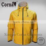 2015 New Arrival Windproof Man Hooded Yellow Shiny Down Jacket