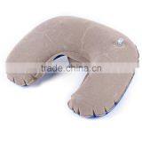 Inflatable U-shape Neck Pillow Flocking CushionTool for Outdoor Travel Camping Noon Break 4 Colors thumbnail-4