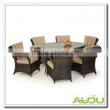 Audu Tuscany Brown Rattan Garden Dining Set With 6 Seat thumbnail-2