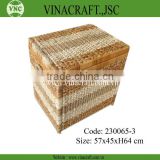 Wicker trunk with lid for home
