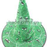 Fashion Halloween Bat Printed Velvet Witch Hat thumbnail-1