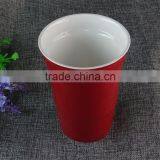 Cheap Ceramic Glazed Cup Stocked Porcelain Cup Two-tone Glazed Drink Cup thumbnail-2