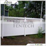 Outdoor White Lattice Top Vinyl Privacy Fence Safe for Yard, Child