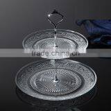 Crystal Glass Charge Plate With Metal Stand Rack Set for Wedding Party thumbnail-3