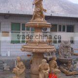 Big Stone Figure Water Fountain With Man and Child Statue thumbnail-1