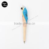Custom Wooden Cartoon Bird Ball Pen
