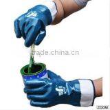 DDSAFETY Bule Color Industrial Cotton Jersey Nitrile Coated Glove With Safety Cuff thumbnail-4