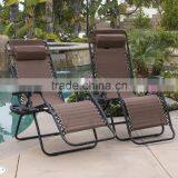 2 Pack Garden Pool Brown Folding Zero Gravity Lawn Chair thumbnail-2