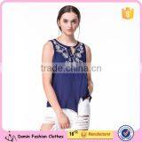 2017 New Fashion Embroidered Design Women Casual Tank Top