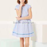 2017 Summer New Children's Cotton School Girl Belted Plaid Dress thumbnail-3