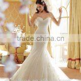 Sexy White Lace Sleeveless Mermaid Wedding Dress thumbnail-1