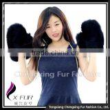 CX-A-67B Factory Direct Sale Women Fashion Fox Fur Fingerless Leather Gloves thumbnail-1