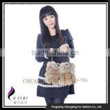 CX-H-11A Fashionable Ladies Genuine Rabbit Fur Lady Fashion Handbag thumbnail-2