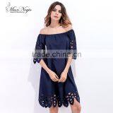 Maxnegio Gorgeous White Hollow Out Women Summer Dresses thumbnail-1