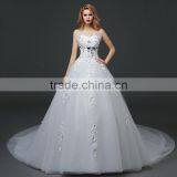 MGOO Customised Ball Gown Floor Length Wedding Dress For Women Christian Wedding Dress Lace Sleeveless Elegant thumbnail-2