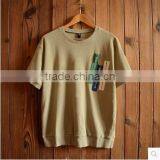 Pure Color T-shirt Men's Short Sleeve Round Collar Short Sleeves Zipper Decoration thumbnail-1