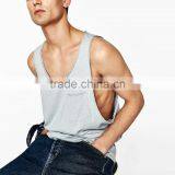 Fashhion Blank Crop Tops Wholesale Cheap Men Vest Top Tank thumbnail-2