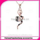 Rose Gold Plated Snake Pendant Necklace thumbnail-1