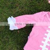 Girl Kids Romper Football Romper Girls Pink Romper With Headband and Necklace thumbnail-3