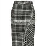 2017 OEM Spring Retro Frayed Hem Splited Checkered Skirt thumbnail-5