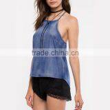 Hot Sell Latest Design Sleeveless Fashion Casual Ladies Blouse for Wholesale 2017 thumbnail-1