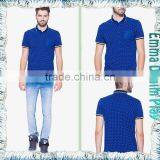 Latest Fashion Man's Blue Chest Pocket Printed Dots Polo Shirts thumbnail-5