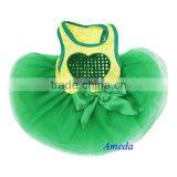 Yellow Green World Cup Football Brazil Heart Dogs Pets Clothes Party Dress XS-L thumbnail-1
