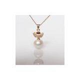 Rose Gold Jewelry 925 Silver Freshwater Pearl Pendant; thumbnail-1