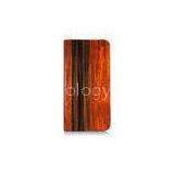 Hybrid Wooden Cell Phone Shell IPhone Leather Folio Case Shock Resistant and Dust Proof