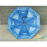 Blue Sky White Cloud Stick Umbrella thumbnail-2