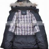 Fashion Mens Winter Fur Hood Cow Buckle Down Padded lo thumbnail-2