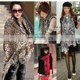 leopard printed pashmina shawl Animal Print scarf